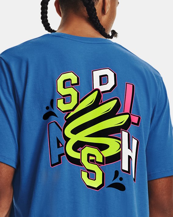 Men's Curry Splash Party Short Sleeve in Blue image number 3